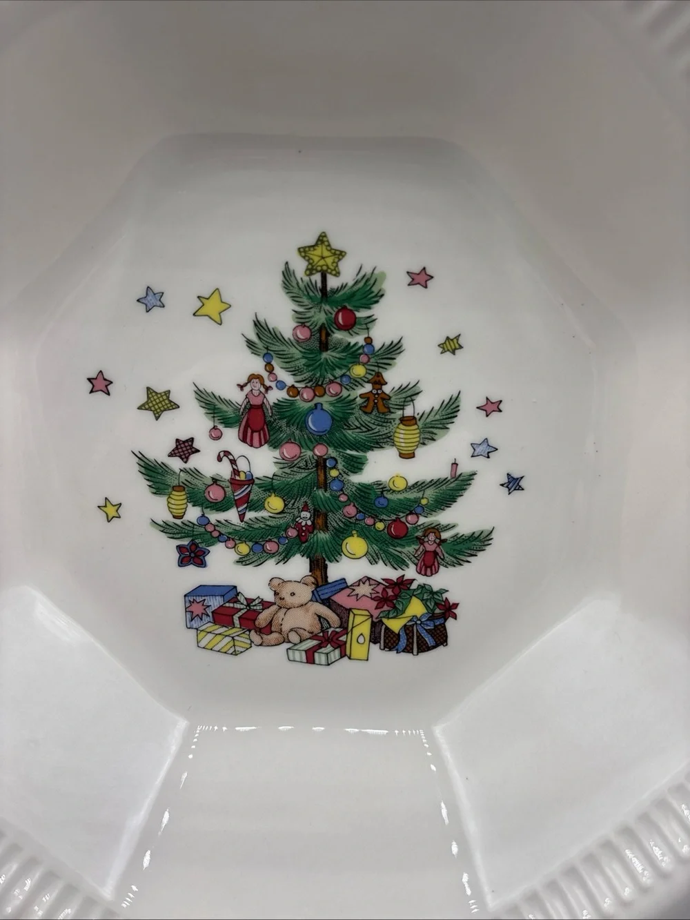 Vintage Nikko CHRISTMASTIME Octagonal Vegetable Serving Bowl EUC No Chips